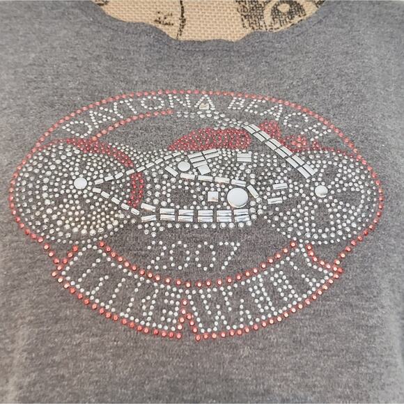 Biker Design 2007 Daytona Beach Bike Week Long Sleeve Lace Up Top Size XL - Picture 6 of 8